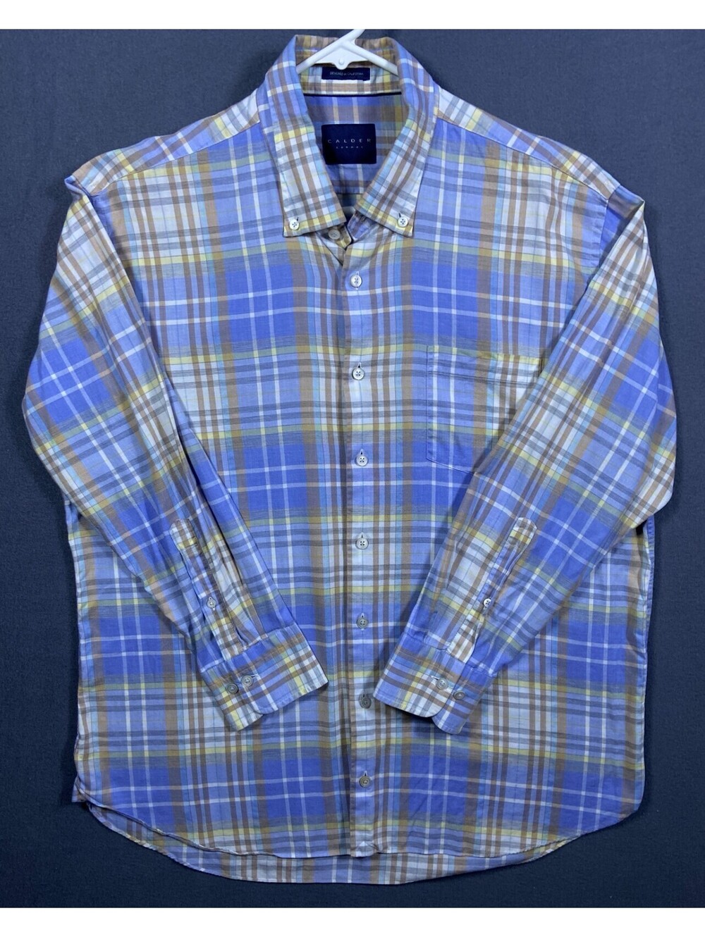 Calder Carmel Limited Edition Polo Button Up Shirt Mens Sz XL Plaid Preppy EUC!
